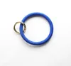 2 Styles Gold Powder in Silicone Bangle Key Ring Wrist Sports Keychain Bracelet Round Key Rings Colorful Keyring Hot Products