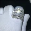 Choucong Luxe Grote Ring T vorm 5A Zirkoon Cz 925 Sterling zilveren Engagement Wedding Band Ringen voor vrouwen mannen Vinger sieraden