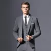Marka Erkek Takım Elbise Ceket Örgün Iş Blazer Erkekler Damat Üç Adet Slim Fit Parti Giyim Tek Düğme Gelinlik