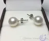 Round 9-10mm WHITE PEARLS EARRING 925 SILVER Accessories