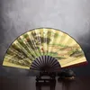 Traditionele grote gedrukte vintage hand fan man Chinese zijde bamboe vouwen fan dance show fan verjaardagspartij bruiloft gunsten