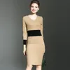 Moda Elegante Mulheres Vestido Terno Trabalho Escritório Senhora Negócio formal Desgaste Bodycon Slim Vintage Cape Revestimento Dois Peça Set Outfit