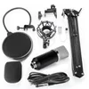 Professionell mikrofonljudstudioinspelningskondensor XLR -datormikrofonsatser med 35 mm Plug Mic Stand BM700 Kit Black MI4761578