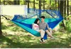Uppgradera myggnät hängmatta 2 personer utomhus fallskärmduk fält utomhus hängmatta trädgård camping swing hängande säng