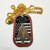 Sätt på hela rustningen av God Dog Tag Pendant Necklace Challenge Coin Badge