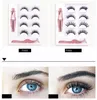 Magnetiska ögonfransar Eyeliner Set 25mm False Eyelash Magnetic Eyeliner Pincett 4 Par / Box Bekväm Long Makeup Kit J169