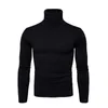 Spring Autumn New Solid Colors Pull Homme Turtleneck Sweater Dress High Elasticity Slim Pullover Men Knitwear Men Clothing 3XL SH190930