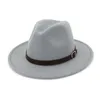 Vintage ullfilt Fedora Hat Wide Brim damer trilby chapeu feminino hatt kvinnor män jazz kyrka gudfader sombrero kepsar