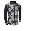 Män blomma skjorta 2019 ny höst 3d tryck mode casual slim passform hawaiian klänning skjortor camisa masculina chemise homme1