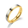 Gold contrast color rings Stainless steel ring women mens ring Love rings band fashion jewelry will and sandy gift