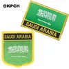 Frete Grátis Arábia Saudita Bandeira Bordado Ferro no Remendo 2 pcs por Conjunto PT0157-2