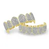 Hip Hop Iced Out CZ Mund Zähne Grillz Caps Oben Unten Grill Set Männer Frauen Vampire Grills Schmuck Geschenke 7437698