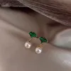 Fashion-classico di cristallo geometrica ORECCHINI Retro verde rame placcato in oro gioielli boemo modo per le donne Dichiarazione