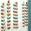 Rainbow leaf screen Colorful leafs Sheer Curtains embroidery window modern simple fabric bedroom float screens