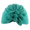 New India algodão macio Ruffle Criança bowknot Cotton cabeça do bebê Turban Chapéus Gorros Headwrap cobrir os cabelos