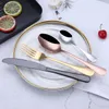 4 sztuk / zestaw Ze Stali Nierdzewnej Flatware Obiadowe Zestaw Knife Spoon Fork for Home Kitchen Hotel Restaurant