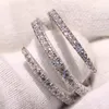 2019 New Arrivic Classical Jewelry Pure 100％925 Sterling Silver Pave White Sapphire CZ Diamond Women Wedding Bridal Ring for Love244s