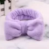 Women Coral Fleece Bow Hair Band Band Solid Color Face Mafé de diadema suave Fashion Girls Turban Head Accesorios para el cabello207372222