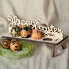 Easter Eggs Shelves Wooden Creative DIY Kids Crafts Bunny Hen Happy Easter Pattern Party Decoration For Home QW9721