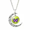 Mignon lune temps collier de pierres précieuses femme chaude papillon pendentif en verre DAN574 ordre de mélange pendentif colliers