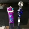 Accesorios de bongs de vidrio con quemador de huesos cortos multicolores, Pipas de vidrio para fumar, mini pipas de mano de colores multicolores, la mejor pipa de vidrio con cuchara