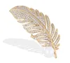 Fashion- new listing Europe and the United States fashion atmosphere rhinestone alloy feather leaf color brooch clothing accessories unisex
