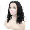 Parrucche intrecciate a scatola nera stile moda per donne nere Parrucca anteriore in pizzo sintetico per capelli umani di simulazione Parrucche corte naturali a trecce