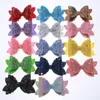 50pcs 8cm 신생아 반짝이 가죽 머리 활과 헤어 클립에 대 한 완전히 덮여 bowknot 부티크 머리 활 머리 띠