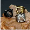 Meistverkaufter neuer Punk-Hip-Hop-Retro-Alien-Ring mit kleinem Dreieck für Herren, cooler Trendschmuck