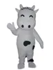 2019 vente d'usine chaude un joli costume de mascotte de vache laitière blanche avec de petits yeux pour adulte à porter