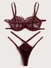 amazon vente chaude sexy lingerie sexy noir découpe femmes trois points bikini ensemble