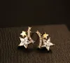 Fashion coréenne Stars exquises boucles d'oreilles zircon bijoux femelles luxe 18 km boucles d'oreilles haut de gamme en or