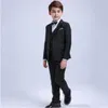 Ropa formal popular de alta calidad para niños Solapa con muescas Negro Tres piezas (chaqueta + pantalón + chaleco) Esmoquin de boda para niños