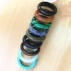 6mm Natursten Ring Opal Turquoises Svart Onyx Tiger Ögon Sodalit Malachite Smycken Presentfinger Ringar för Kvinnor Män