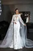 Najnowszy Tulle Long 2019 Wedding Cape Lace Jacket Bolero Wrap White Ivory Kobiety Bridal Akcesoria Custom