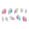 3pcs Feather 3D Nail Art Water Transfer Sticker nails accessoires Rainbow Dreams nailart for Gel Nail polish Makeup tools