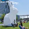 Personalize a iluminação LED inflável Rabbit de festa branca gigante para publicidade ou decoração