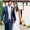 Abiti da sposa blu navy su misura per uomo Abiti Blazer Sposo Best Man Smoking sartoriale Giacca Uomo Terno Masculino 2 Pezzi Giacca + Pantalone