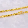 20 Inches Long Solid Choker Chain 18k Yellow Gold Filled Classic Mens Necklace Chain Solid Hip Hop Rock Style Accessories