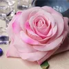 6pcs 10 * 10 cm Terciopelo grande falso de las rosas rojas de cabeza simulación florece decorativo tocado Bricolaje mano de tela Accesorios de boda planta falsa