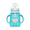 240 ml Baby Silicone Milk Feeding Bottle Mamadeira Vidro BPA Safe Spädbarnssaft Vatten Matning Bottle Cup Glass Nursing Feede2491415