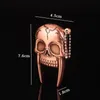 3D Skull Shape Cigarette Lighter Creative Refillable Windproof Jet Butane Gas Lighters with Portable Key Chain