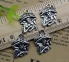 Commercio all'ingrosso 100 pz Scheletro Lega Charms Ciondolo Retro Creazione di Gioielli Portachiavi FAI DA TE Ciondolo In Argento Antico Per Orecchini Braccialetto 20x14mm