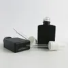 360 x 30ml Travel Portable Black Glass Perfum Bottle Square Bottle Fine 4 Caps Essential Oil Chemical Perfume Atomizer Container