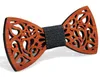 Trä Bowtie 9 stilar 12 * 5cm Handgjorda Vintage Traditionell Bowknot för Business Paty Bröllop Färdig produkt Wood Bow Slips