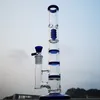 Bong percolador triplo Bongs de água de vidro pente Perc Tubo reto Tubos de água Gaiola Perc Dab Rigs 18mm Joint Oil Rig HR316