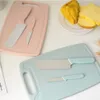 3 stks Plastic Messen Set Hakpapier Keuken Mes Snijplank Outdoor Mes Camping Wandelen Tools Nordic Style Pink Green Groothandel