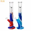 Top Glass percolator bong hookah 36CM silicon wax rig Detachable Silicone Water Bong VS Mushroom Pipe Pop