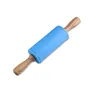 Dough Pastry Roller Stick 23cm Wooden Handle Silicone Rolling Pin for Kids Baking Tools Kitchen Noodles Accessories