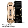 Masculino Masturbador Vibrador Real Vagina para Homens Silicone ToyCan SoundDeep Garganta Buceta Boca Dupla Sex Toys para Adulto Suck Man Y191216